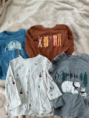 Toddler outdoor winter snow ski themed Long-Sleeve Top